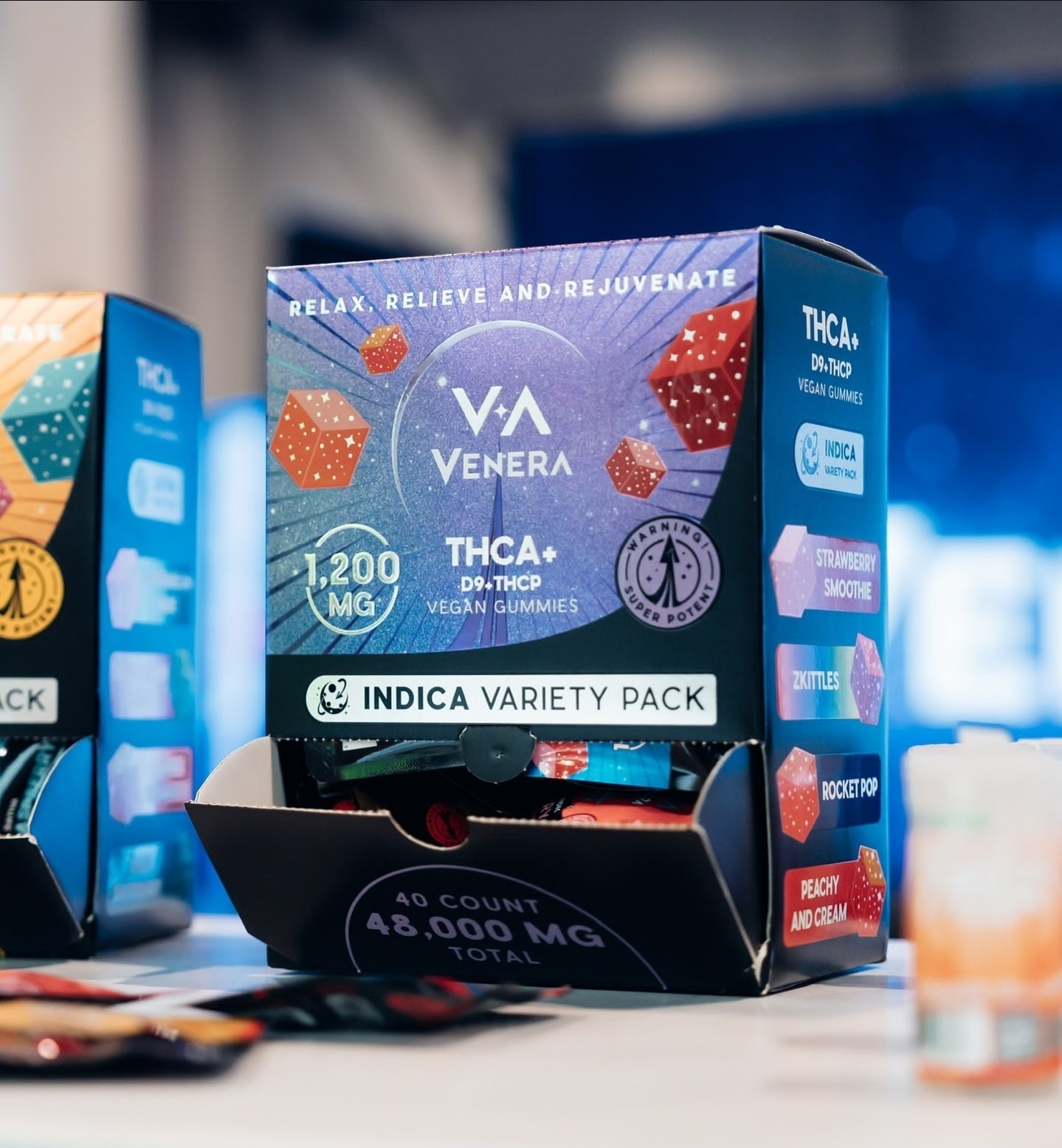 Venera Edibles | THCA+D9+THCP Vegan Gummies 1200mg 2Pk | 40ct Box |