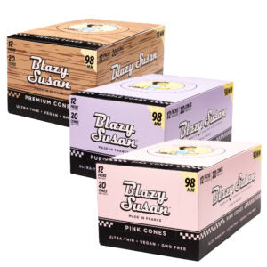 Blazy Susan Cones | Pink Pre Rolled | 98mm | 20 Per Pack | 12ct Box