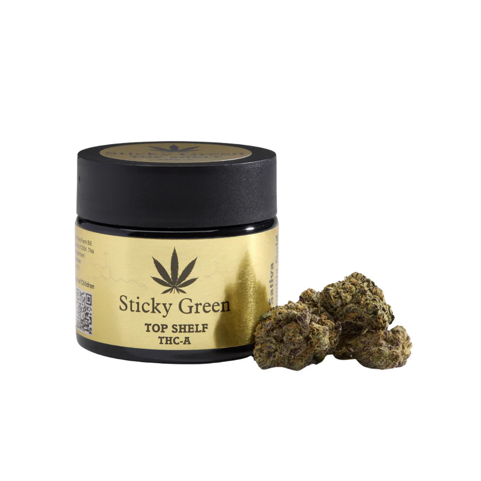 Sticky Green Top Shelf Flower | THC-A | 3.5G Jar |