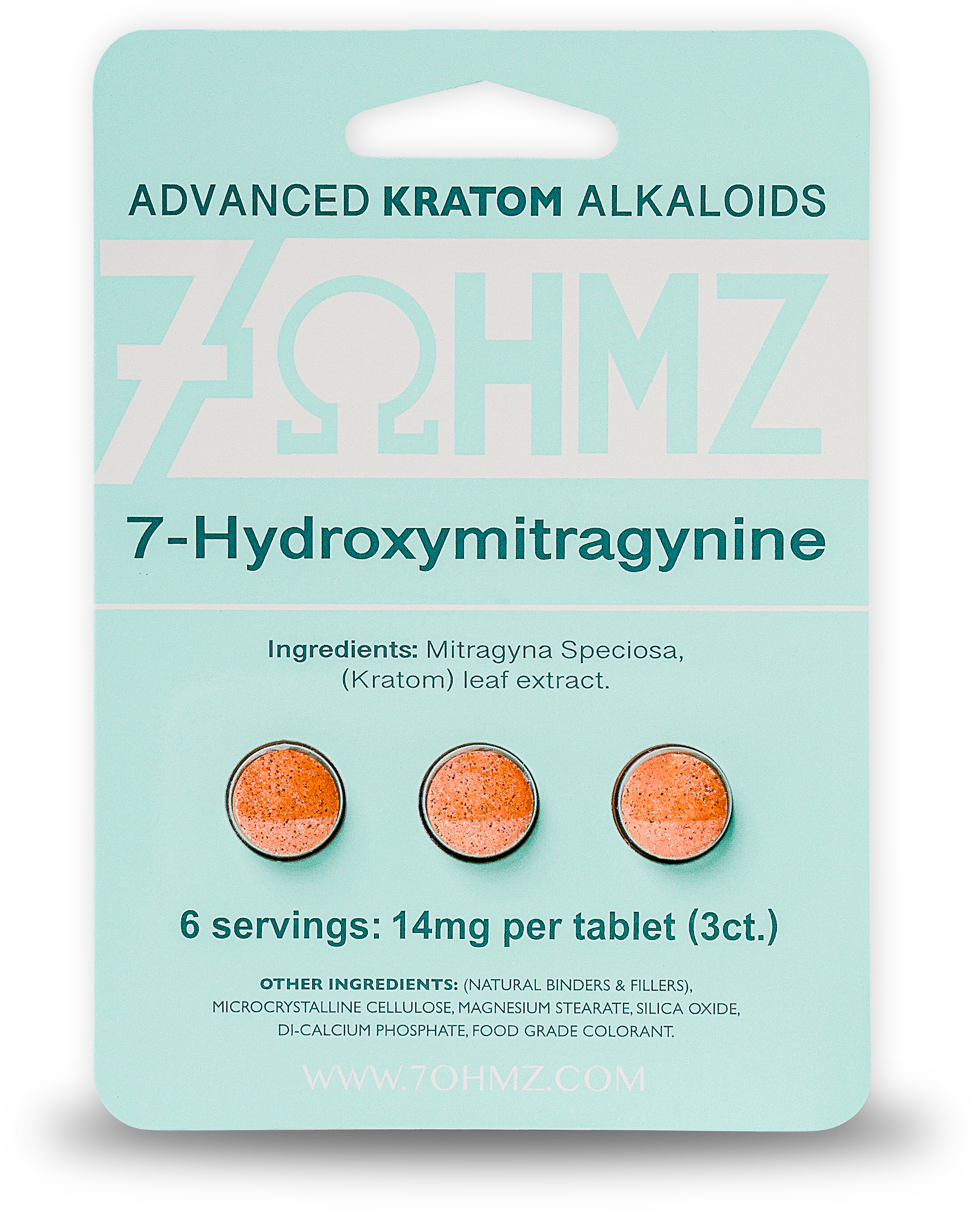 7 OHMZ | Kratom | Advance Kratom Alkaloid 14mg 3 Tablets | 20ct Box |