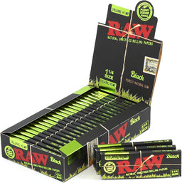 Raw Black Organic Hemp 1 1/4 Rolling Paper 24ct Box
