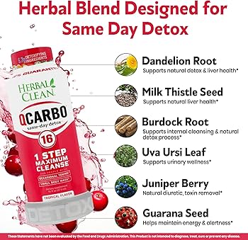 Herbal Clean QCarbo Premium Detox Drink 16oz |