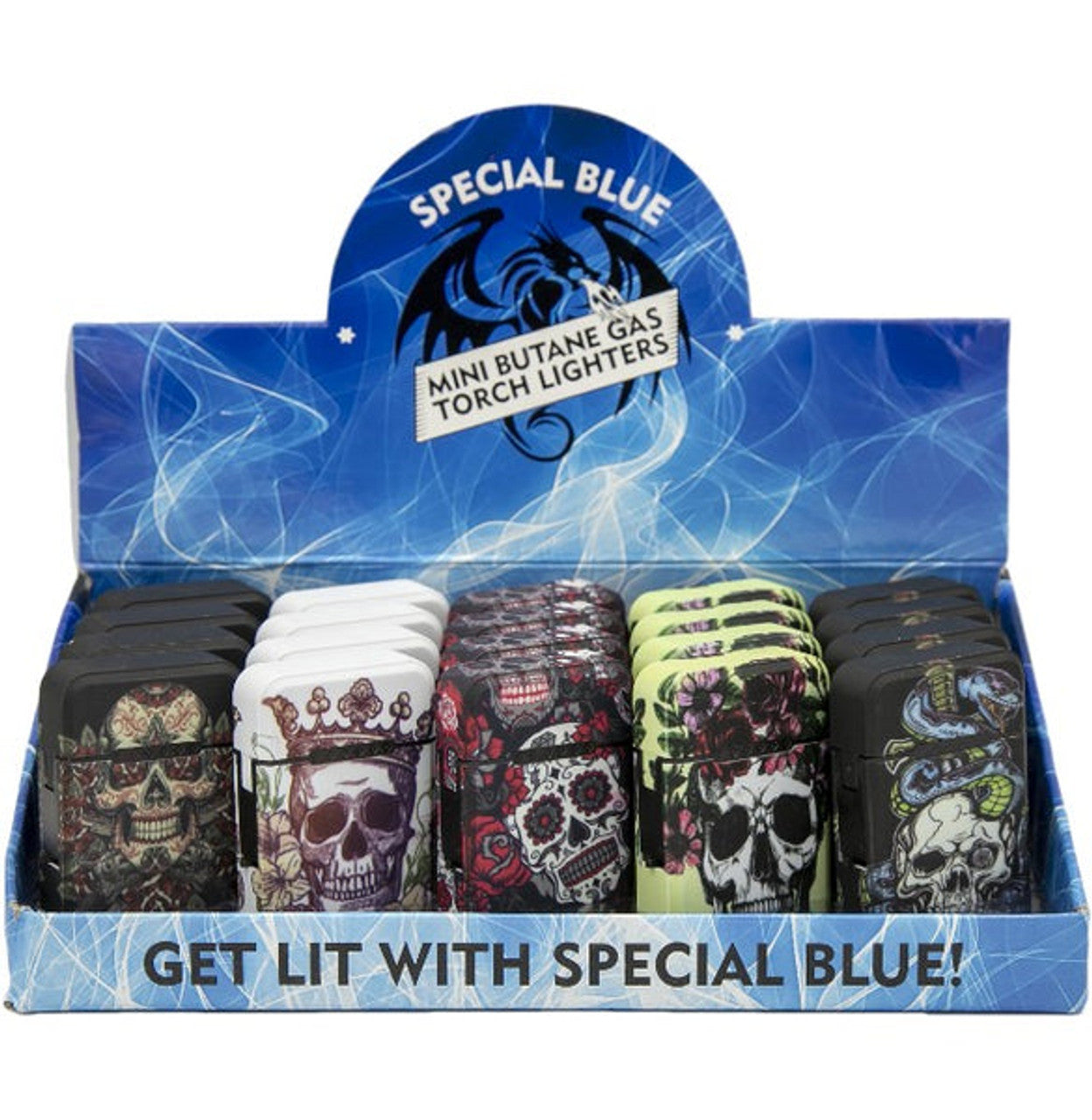 Special Blue Skull & Roses 20ct Box