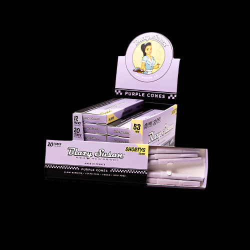 Blazy Susan Cones | Purple Pre Rolled | Shorty's 53mm | 20 Per Pack | 12ct Box