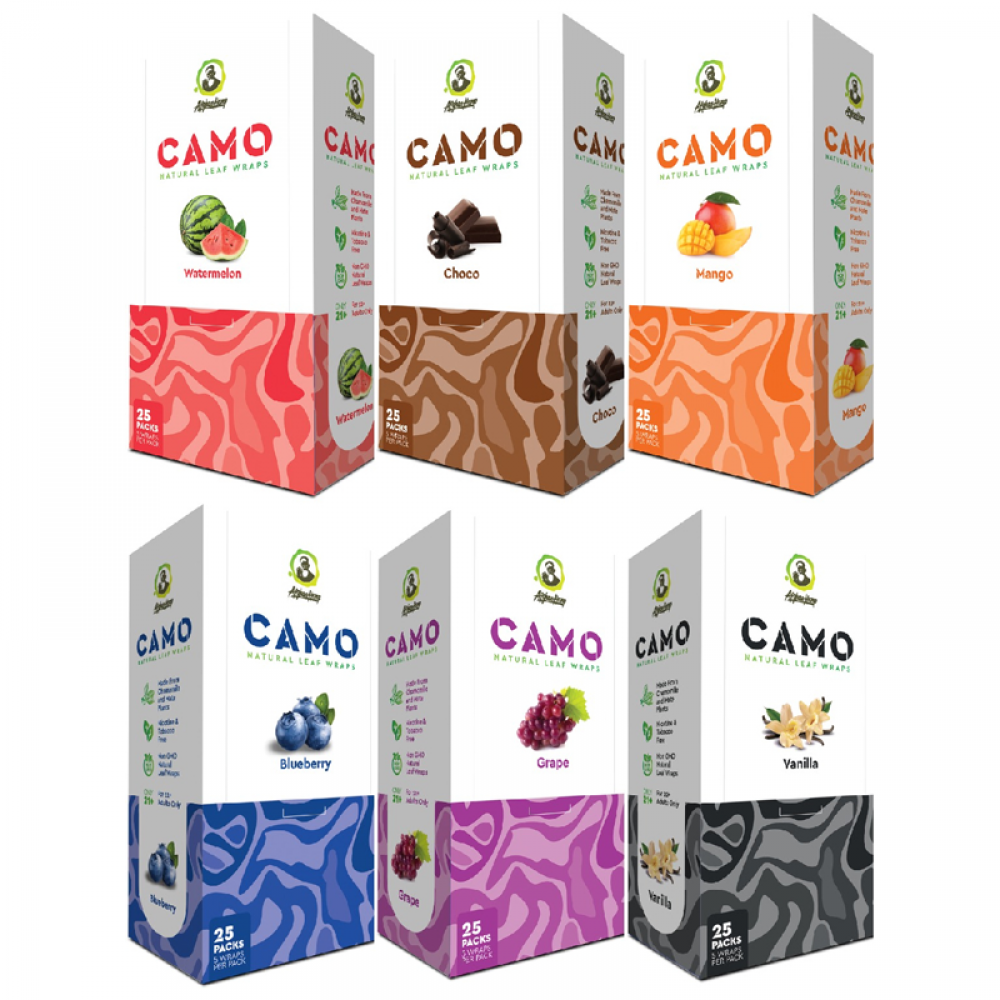 Camo Natural Leaf Wraps | 25ct Box |