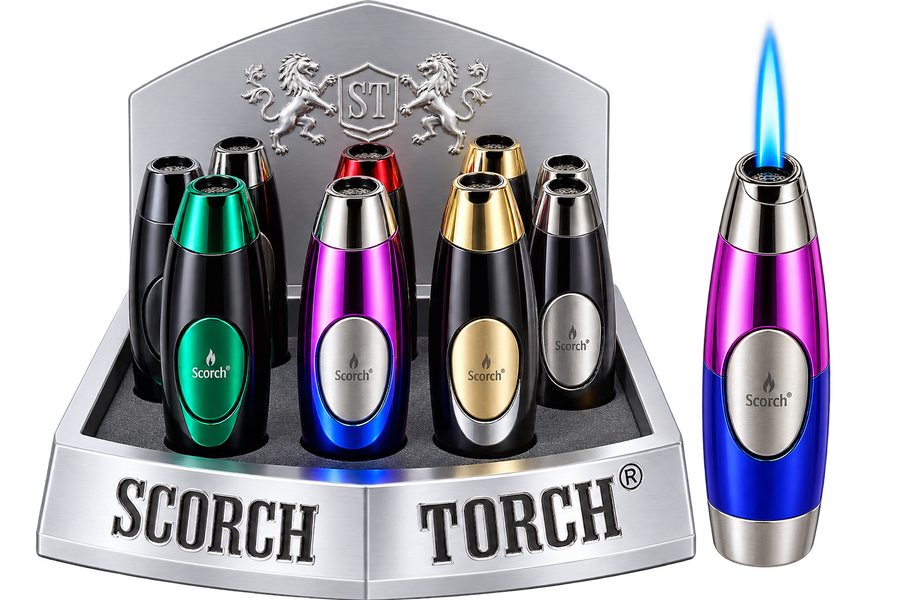 Scorch Torch Single Flame Ergo Cylindrical Lighter 9ct Box (61875)