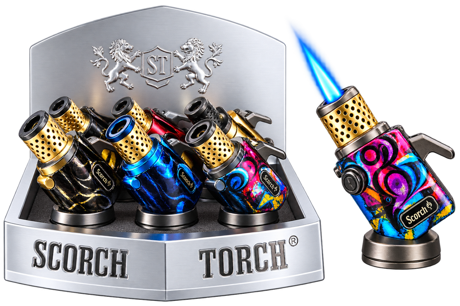 Scorch Torch Single Flame Lighter Built-in Stand & 45 Degree Nozzle 6ct Box (61894)