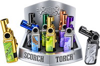 Scorch Torch Single Flame Lighter Movable Nozzle & Cigar Punch 9ct Box (61887)