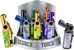 Scorch Torch Single Flame Lighter Movable Nozzle & Cigar Punch 9ct Box (61887)