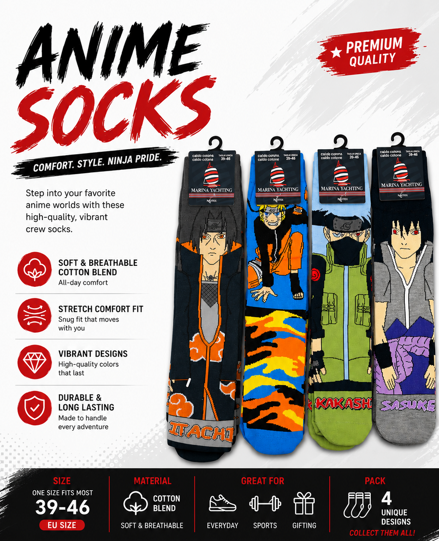 Anime Character Socks 12ct Bundle