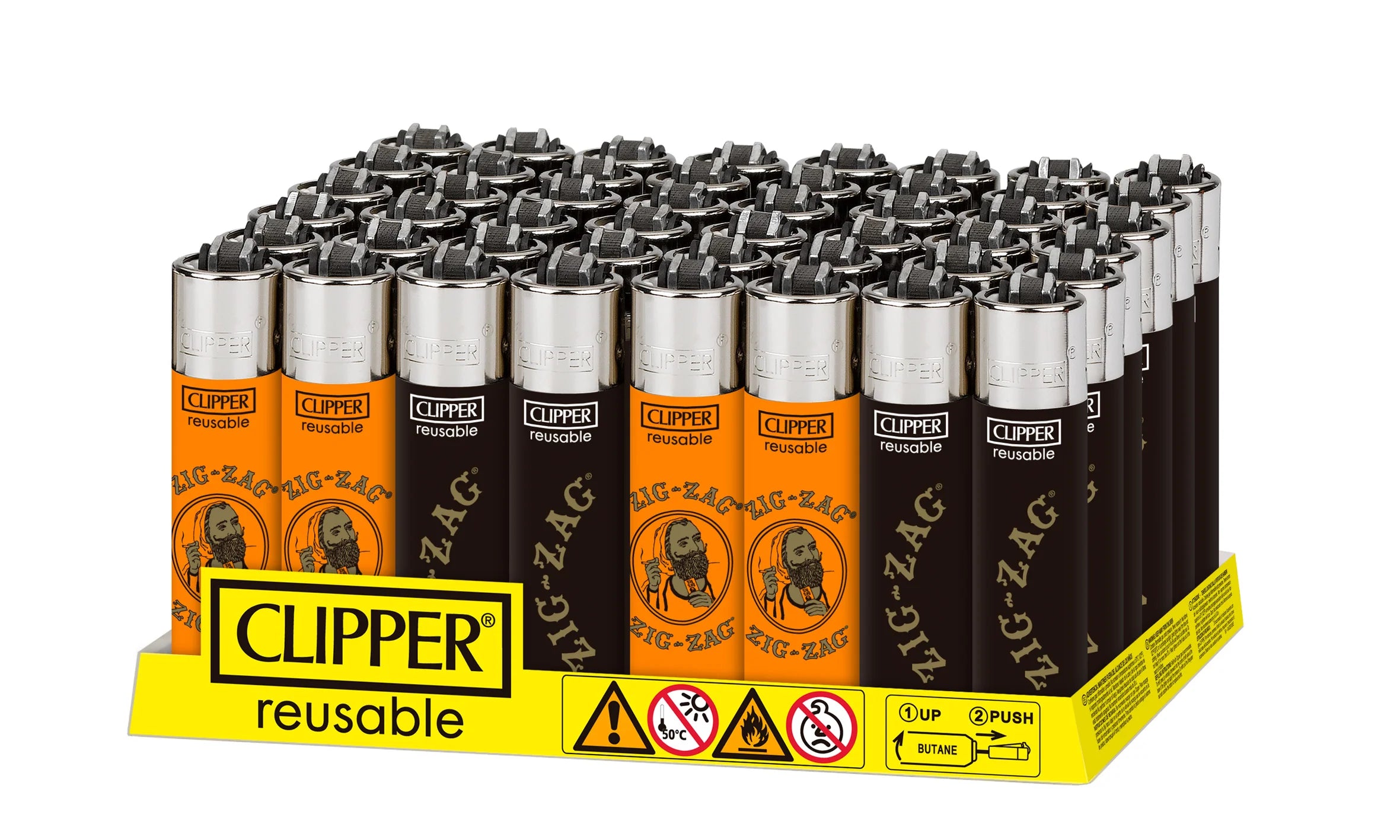 Clipper Lighter CP11 Zig Zag Collection 48ct Tray