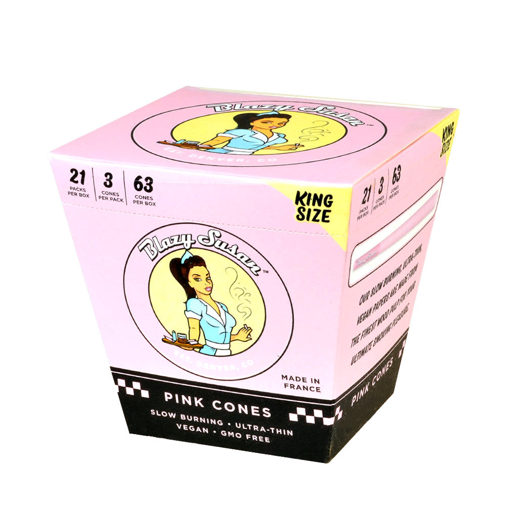 Blazy Susan Cones | Pink Pre Rolled | King Size | 3 Per Pack | 21ct Box