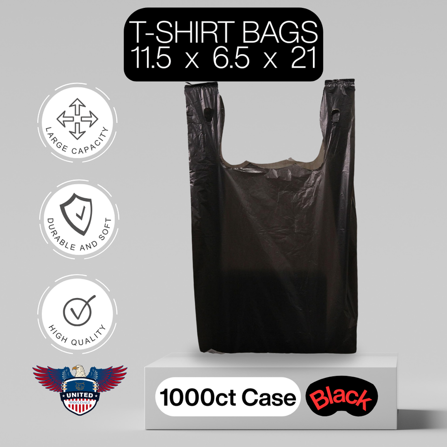 Plastic Bags Black Large 11.5x6.5x21 1000ct Case