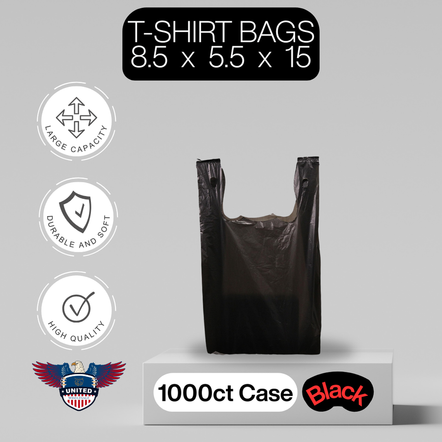 Plastic Bags Black Small 8.5x5.5x15 1000ct Case