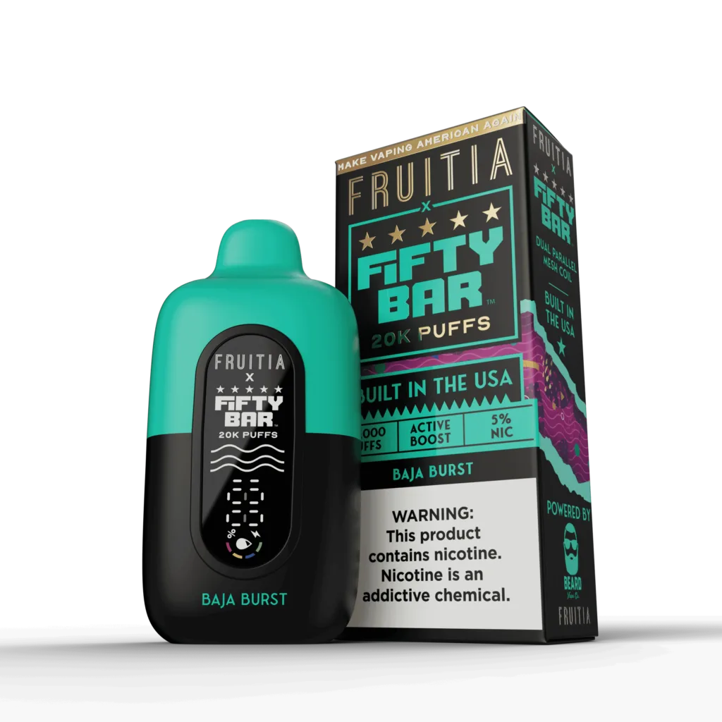 Fifty Bar Disposable Vape 5% Nic (USA MADE) 20K Puff 5ct Box |