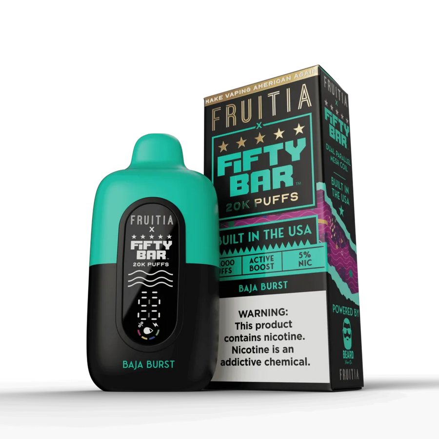 Fifty Bar Disposable Vape 5% Nic (USA MADE) 20K Puff 5ct Box |