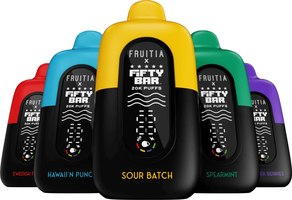 Fifty Bar Disposable Vape 5% Nic (USA MADE) 20K Puff 5ct Box |