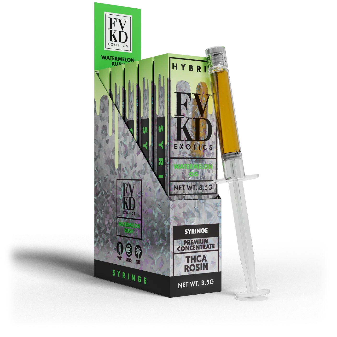FVKD Exotics Live Rosin 3.5G Syringe THCA | 5ct Box |