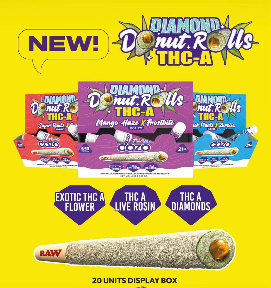 Dozo Diamond Donut Rolls THC-A 2.25G | 20ct Box |