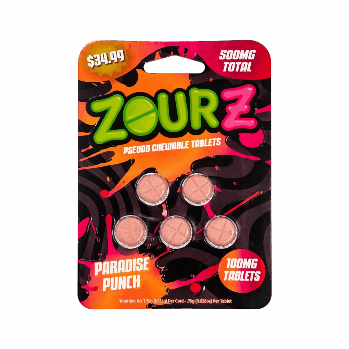 Zourz Pseudo Indoxyl (5ct) 100mg Per Tab (500mg Per Pack) 10ct Box |