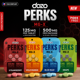 Dozo Perks MG-X (4ct Blister) 125mg Per Tab (500 Per Pack) 5ct Box