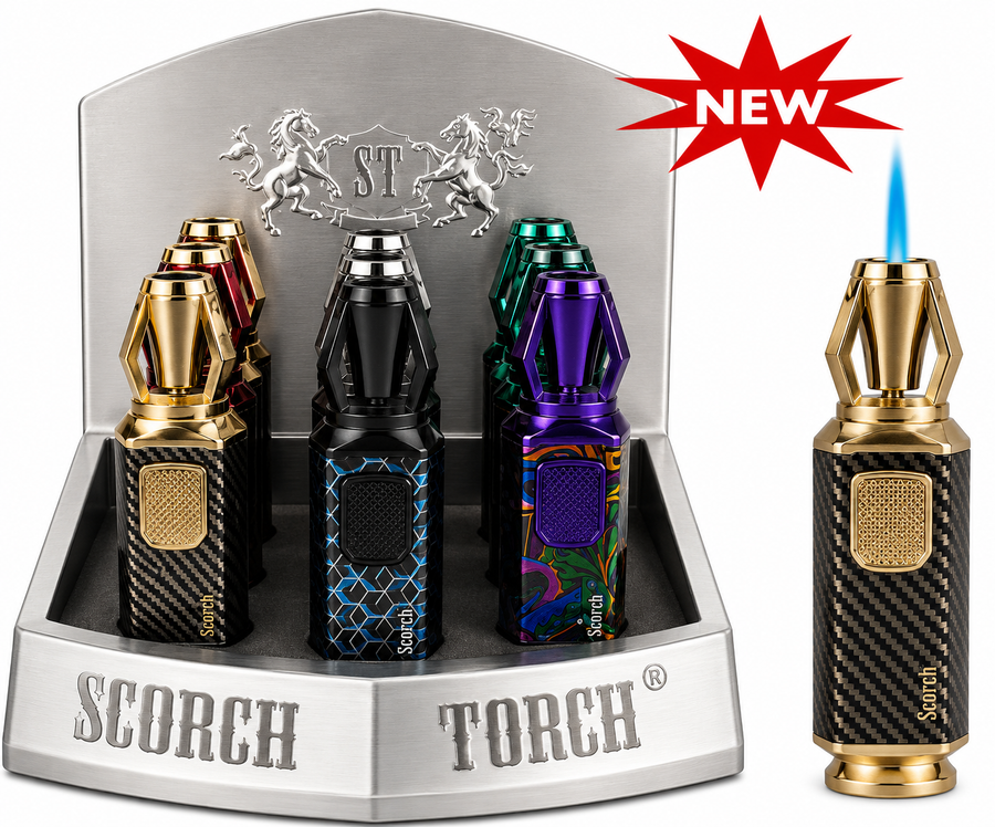 Scorch Torch Single Flame Hexagon Torch Assorted Color 9ct Box (61863)
