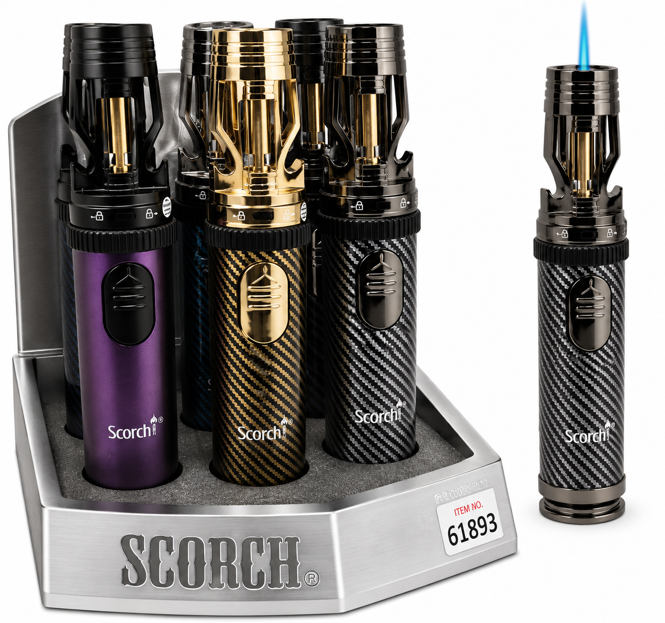 Scorch Torch Single Large Torch Assorted Design 6ct Box (61893) - United Wholesale