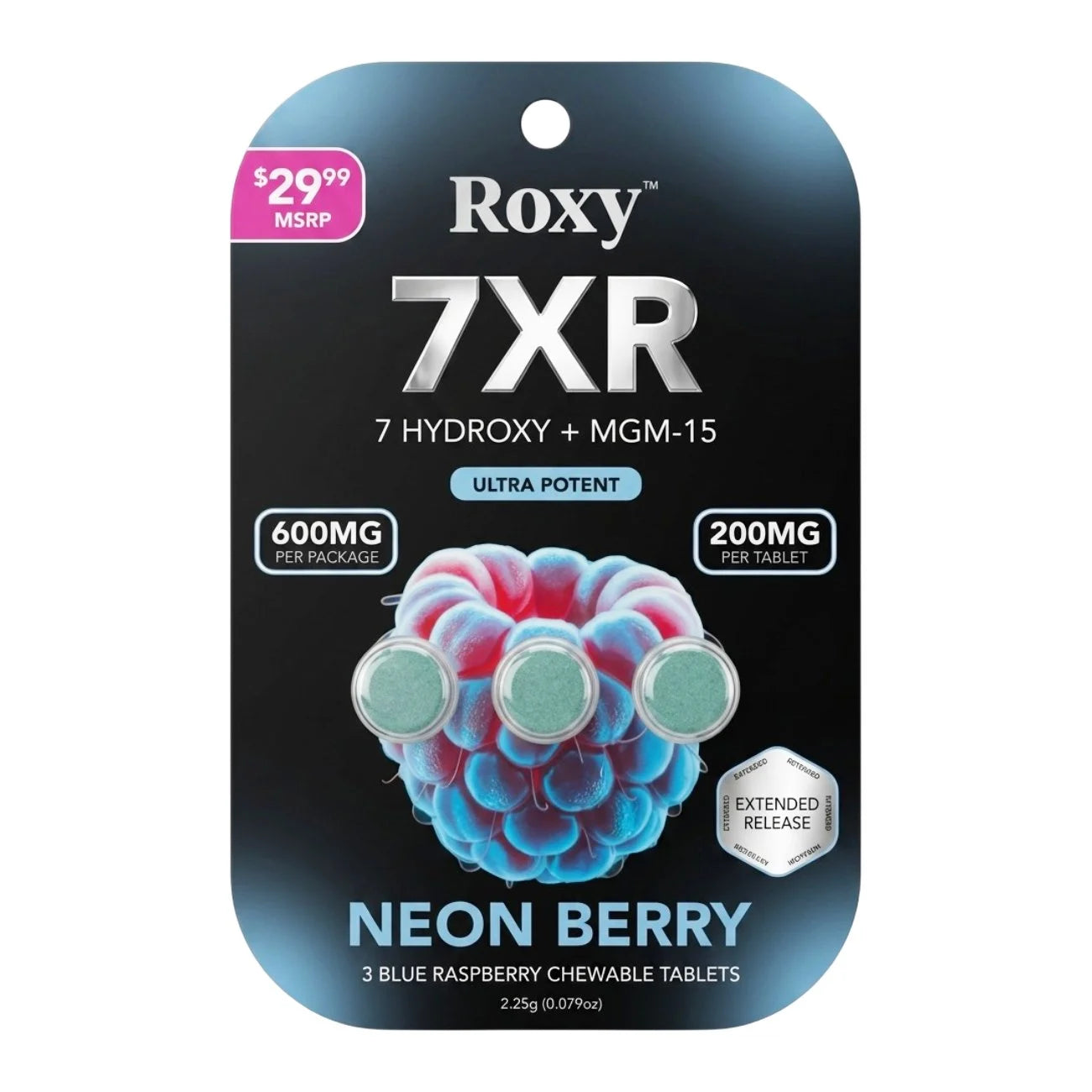 Roxy 7XR Tablets 7 Hydroxy + MGM-15 (3ct) 200mg Per Tab (600mg Per Pack) 10ct Box