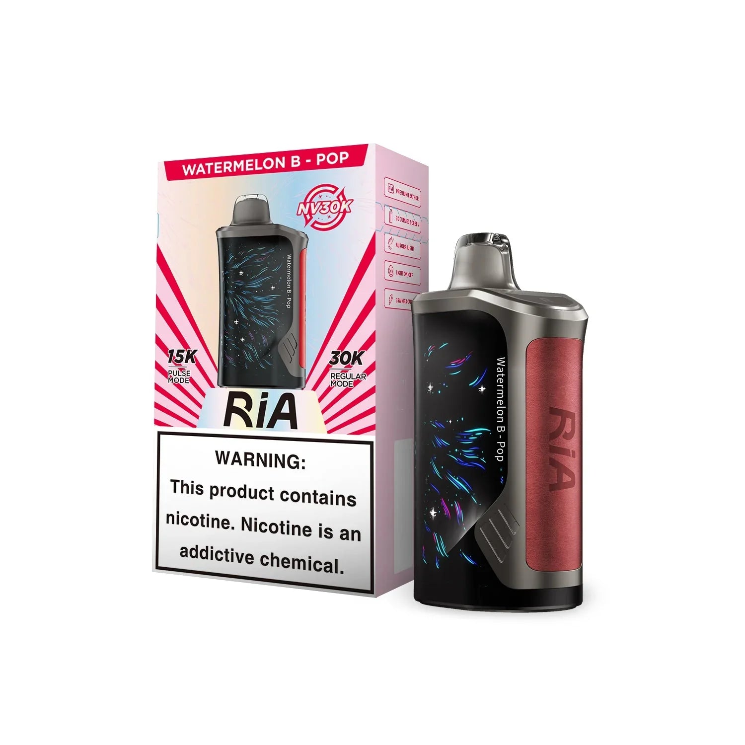 RIA NV30K By Geek Bar Disposable Vape 5-Count Box