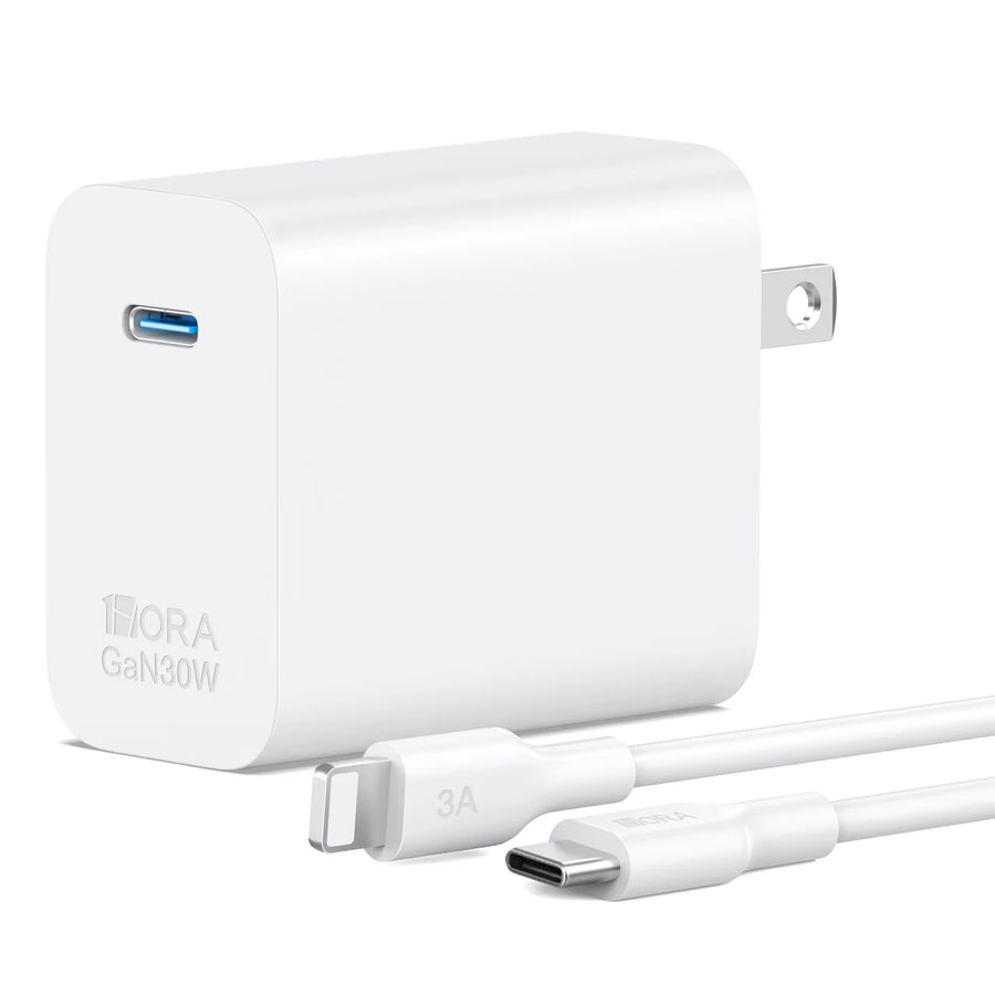 1Hora 30W USB-C Adapter With 1M C to C Data Cable Combo