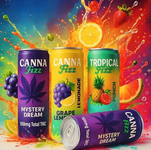 Canna Fizz 100MG Total THC | 85MG THC + 15MG CBD | 4-Pack |