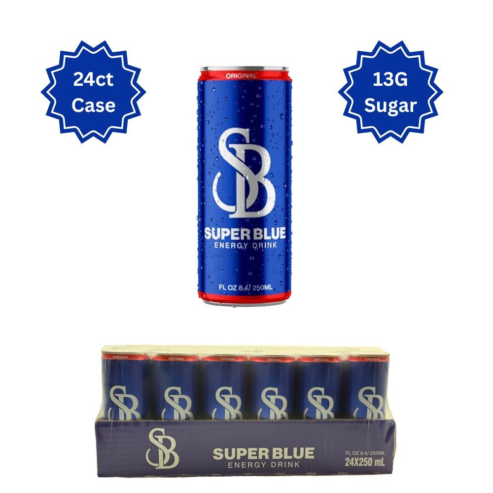 Super Blue Energy Drink 8.4OZ/250ml 24ct Case