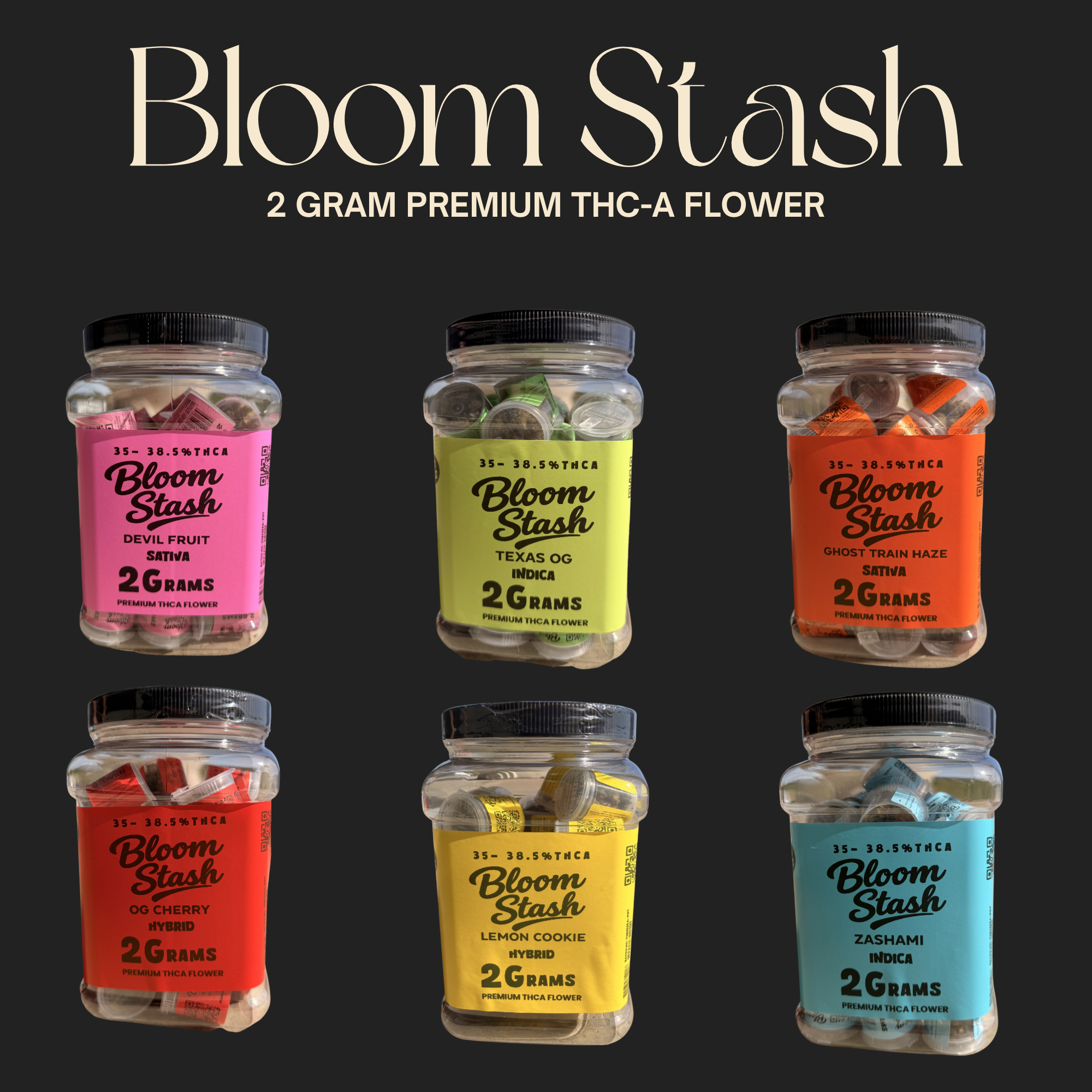 Bloom Stash Flower | Premium THC-A 2g | 30ct Jar |