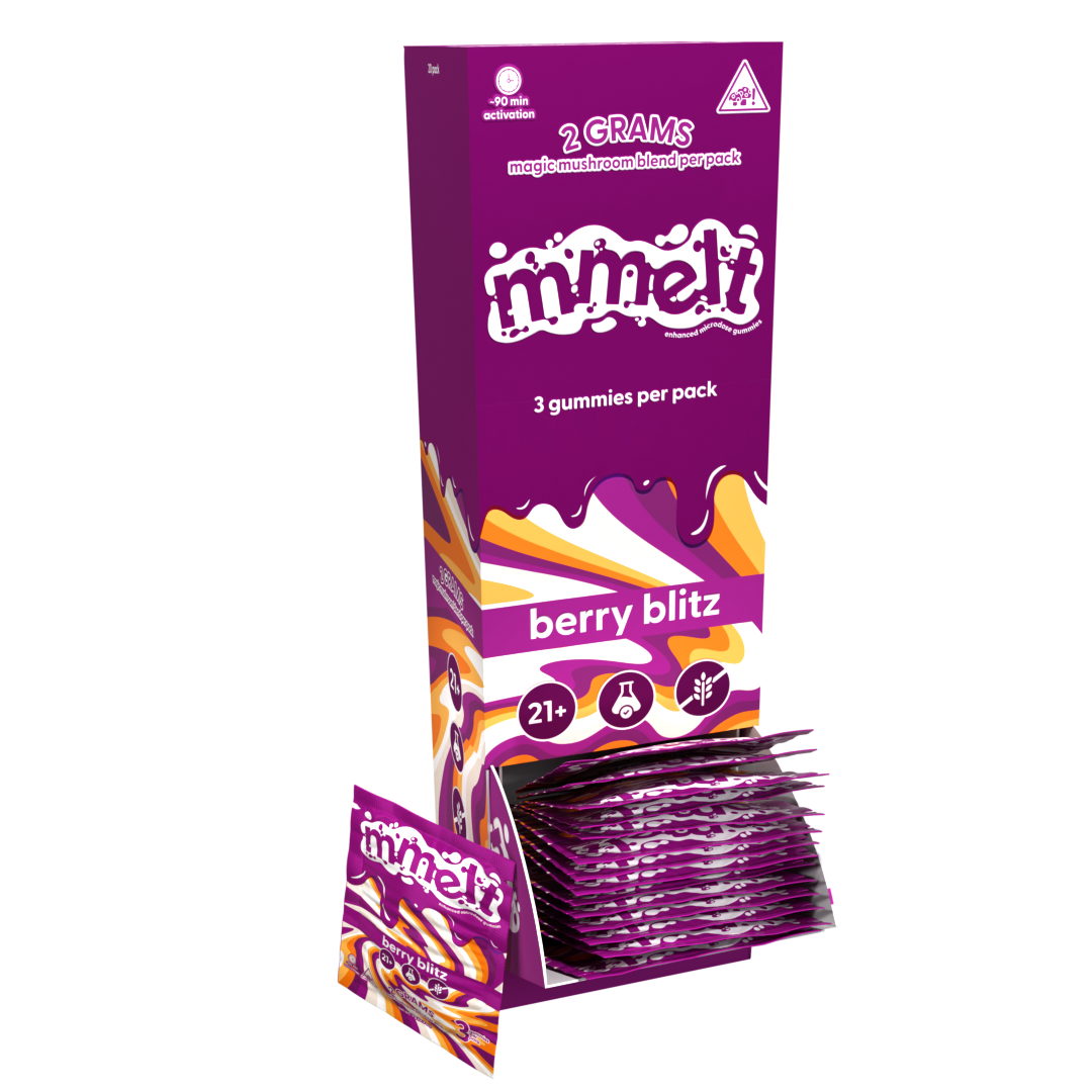 MMelt | Mushroom Gummies | 2G | 3 Per Bag | 20ct Display |