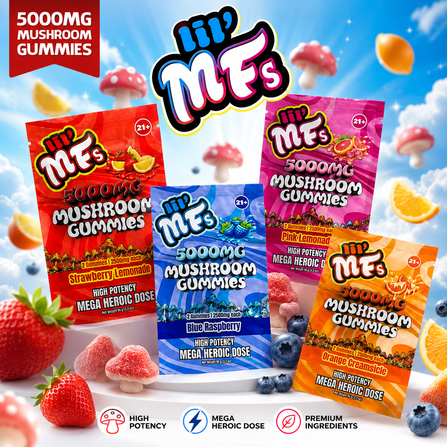 LIL MF'S Mushroom Gummies (2ct) 5000mg Per Pack 20ct Box