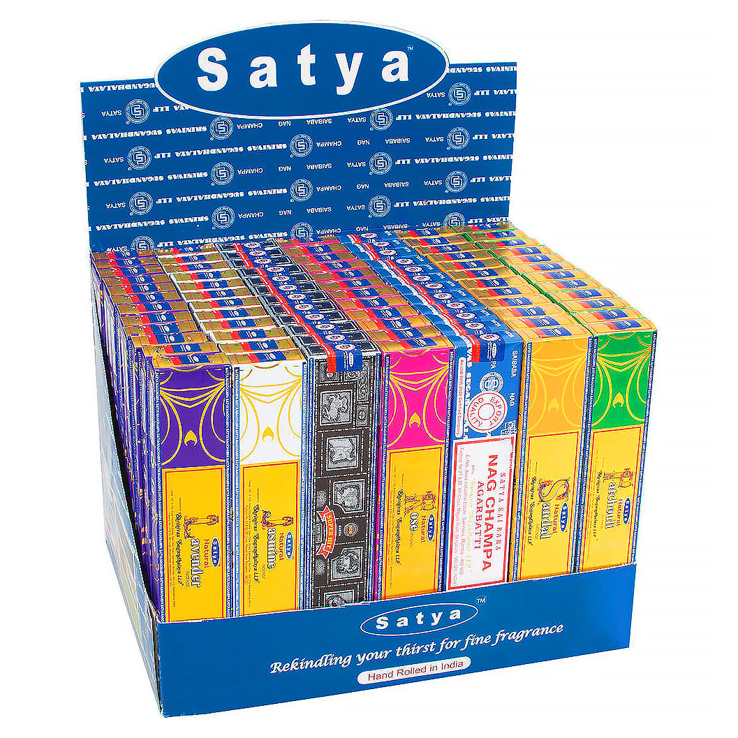 Satya Nag Champa Incense Assorted 84CT Display