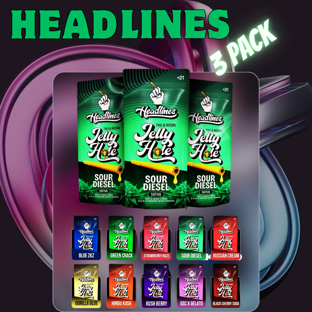 Headlines Jelly Hole THC-A Rosin 3 Pack 6 Grams | 10ct Box |