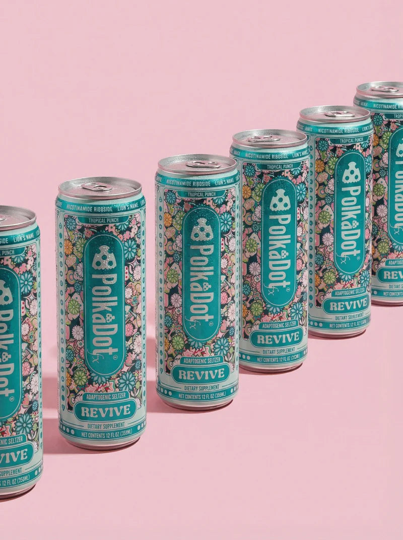 Polkadot Mushroom Adaptogenic Seltzer Drink 12oz Variety Pack 12ct