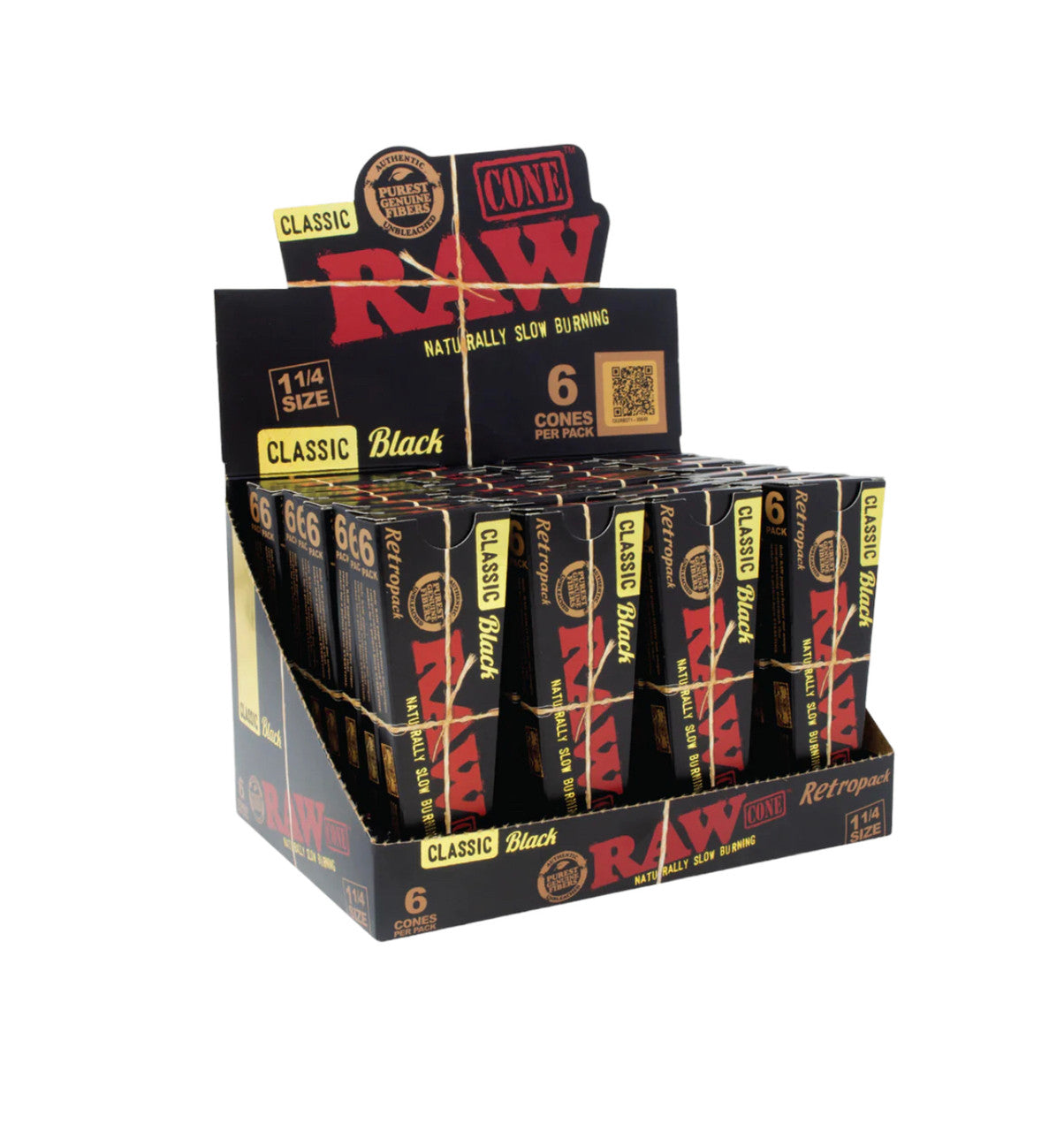 Raw Black Classic Retropack 1 1/4 6PK 32ct Box