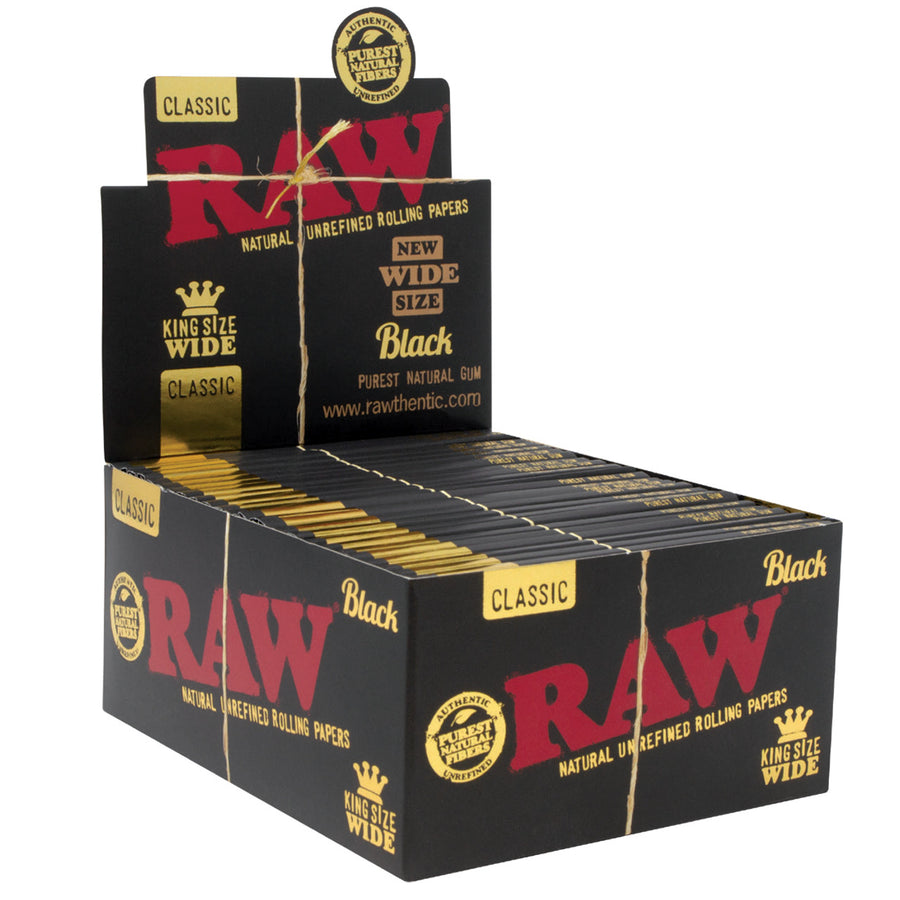 Raw Black Classic King Size Wide Rolling Paper 50ct Box
