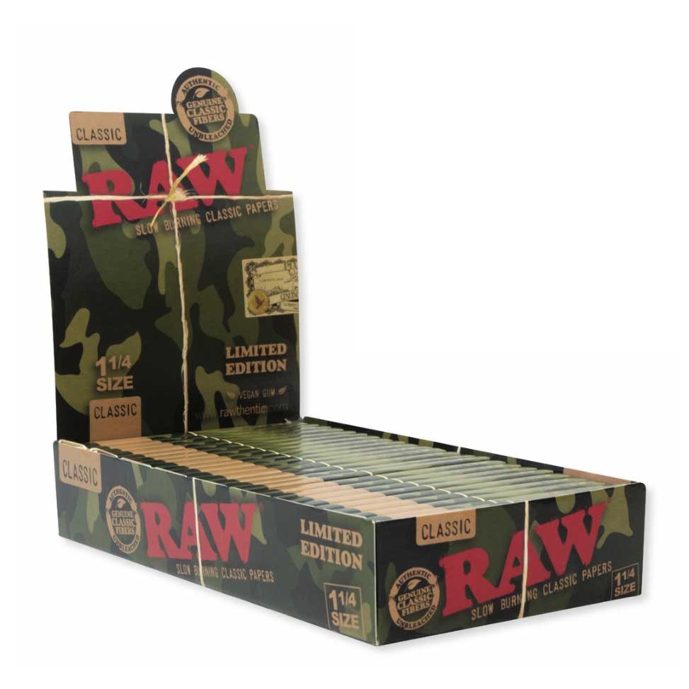 Raw Classic Camo Limited Edition 1 1/4 Rolling Paper 24ct Box