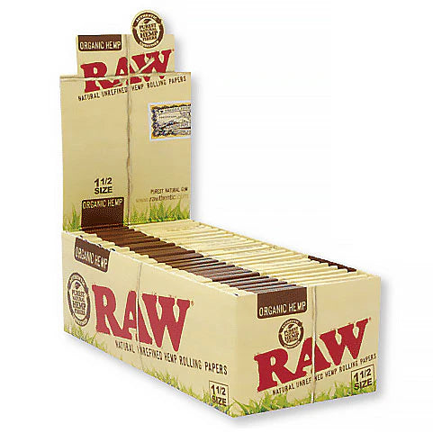 Raw Organic Hemp 1 1/2 Rolling Paper 25ct Box