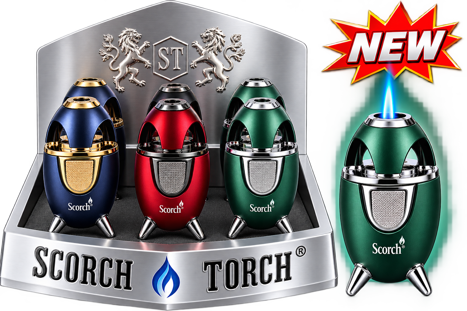 Scorch Torch Single Flame Atomic Rocket Heavy Metal Torch 6ct Box (61861)
