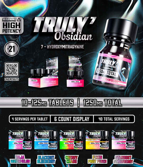 Truly7 Obsidian 7 Hydroxy (10ct) 125mg Per Tab (1250mg Per Jar)