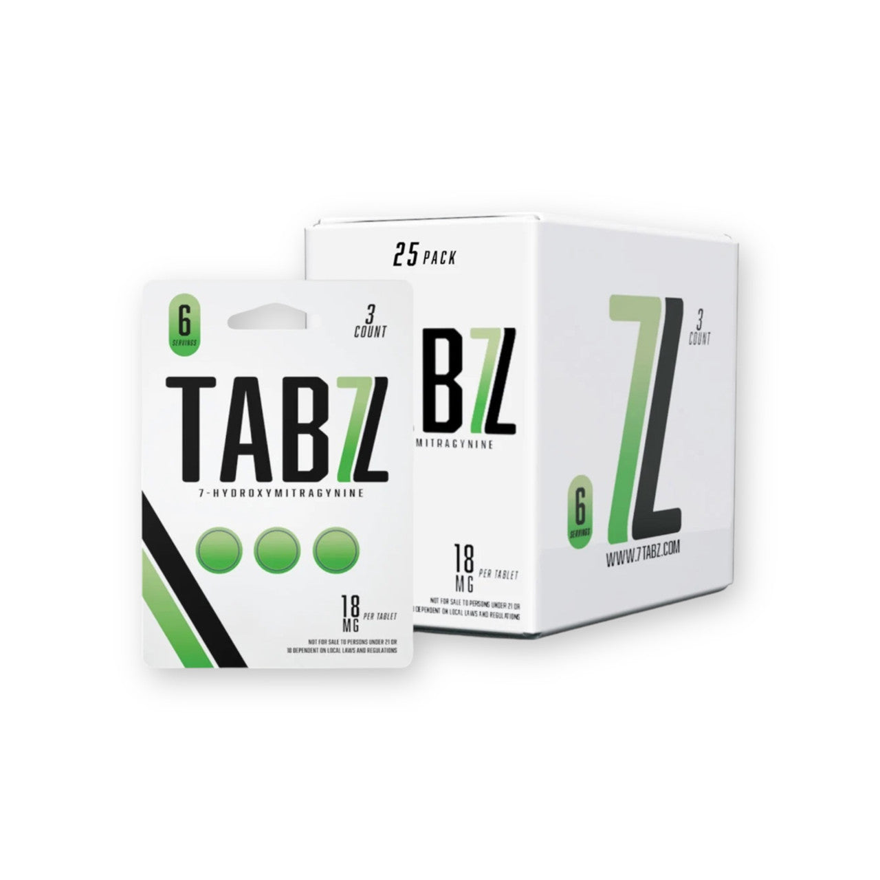 TABZ 7 Hydroxymitragynine Kratom Tablets 25ct Box