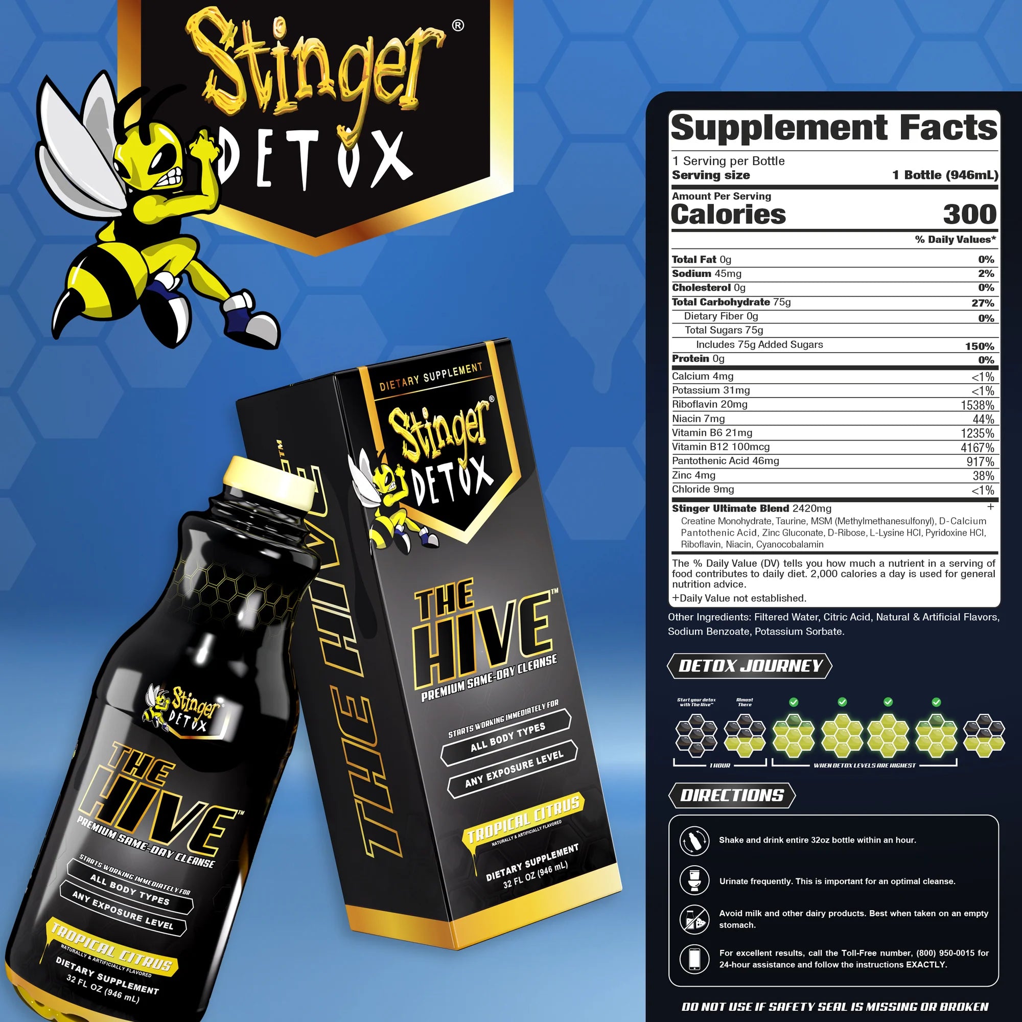 Stinger Detox The Hive Same Day Cleanser 32oz