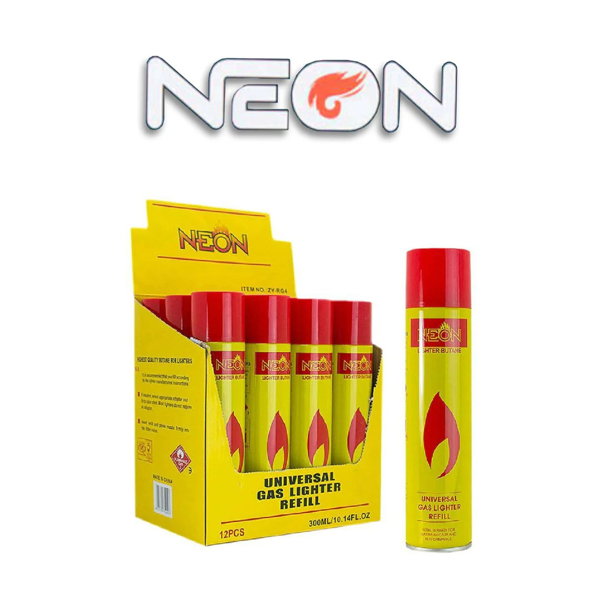 Neon Yellow Butane Gas 300ML 12ct Case