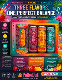 Polkadot Mushroom Adaptogenic Seltzer Drink 12oz Variety Pack 12ct