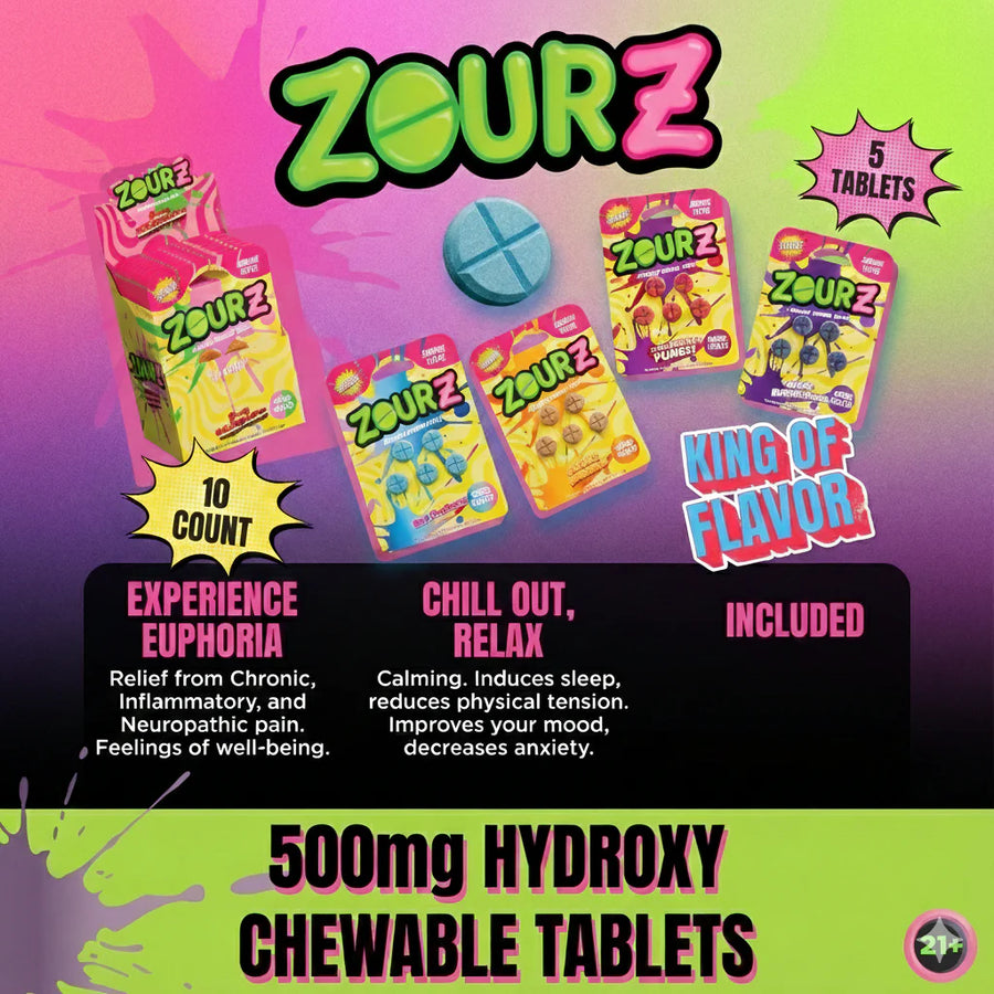 Zourz 7-Hydroxy (5ct) 100mg Per Tab (500mg Per Pack) 10ct Box