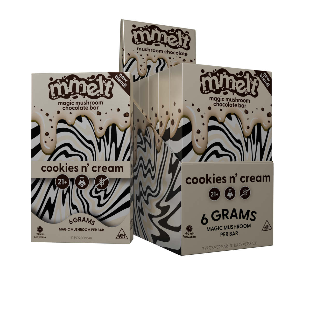 MMelt | Mushroom Chocolate 6 Gram Bars | 6ct Box |